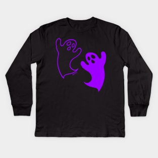 Ghostly Contrast (Purple Version) Kids Long Sleeve T-Shirt